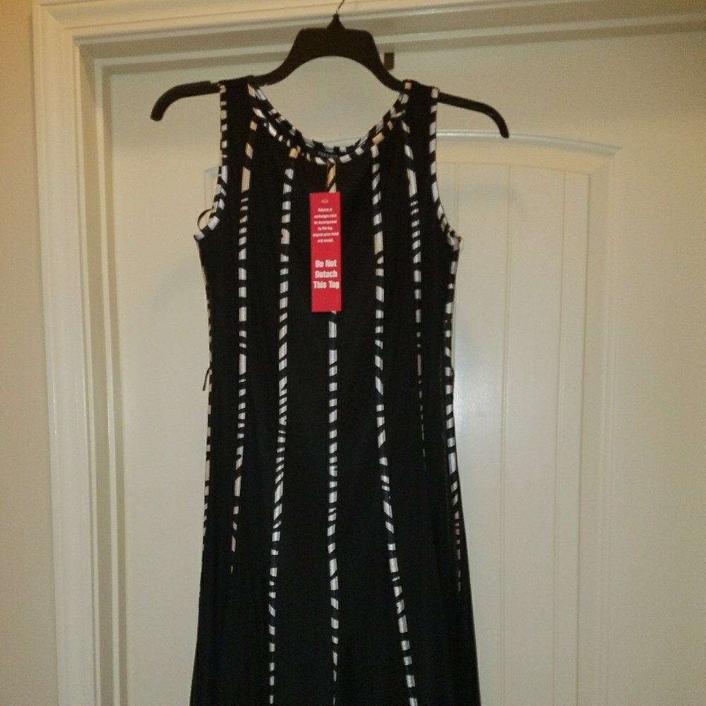NWT Sleeveless A-Line Dress with zebra stripes